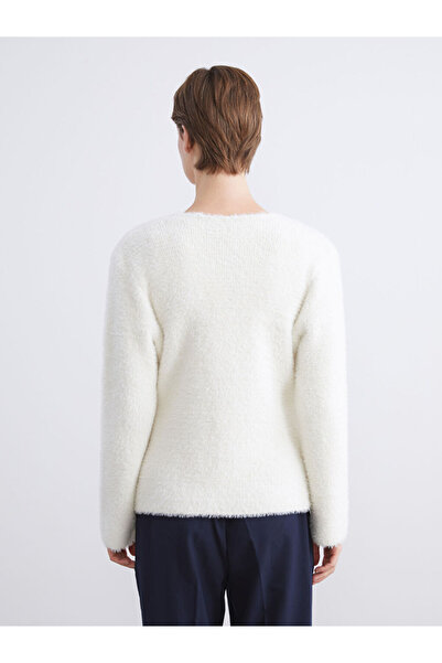 LC Waikiki Create Your Style from Uzg Store | V-Neck Women's Plush Knitwear Cardigan