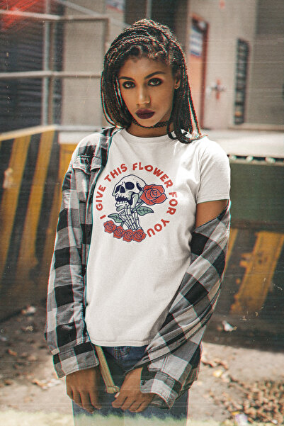 Bigonya Dark Roses, Skeleton Rose Printed, Unisex Design T-Shirt