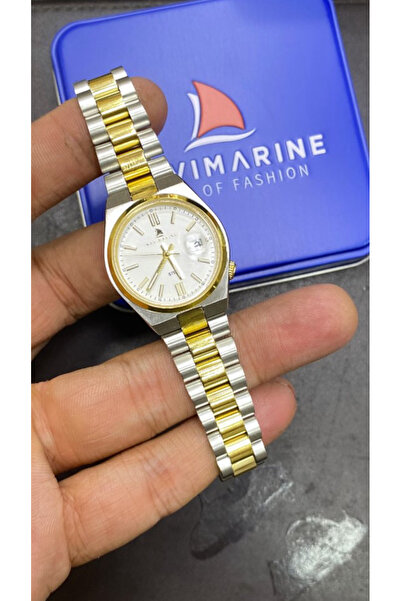 Navimarine Mini İki Renk Takvimli Full Çelik Kadın Kol Saati