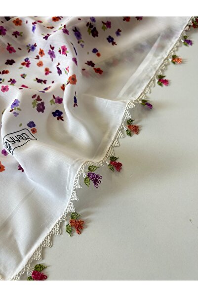 REYYAN El işi İğne Oyalı Yazma/iğne Oyası/iğne işi yemeni/el işi tülbent/baş örtüsü