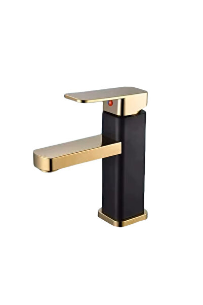 OEM Baterie lavoar baie, Carcasa din Plastic, monocomanda negru cu auriu, des...