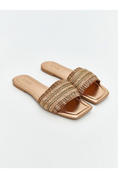 LC Waikiki Straw Braided Single Strap Women's Slippers