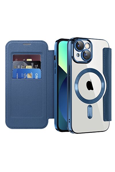 Techsuit Husă pentru iPhone 13 - SmartMag Book Case - Albastră