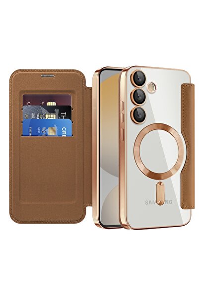 Techsuit Husă pentru Samsung Galaxy S24 FE - SmartMag Book Case - Maro