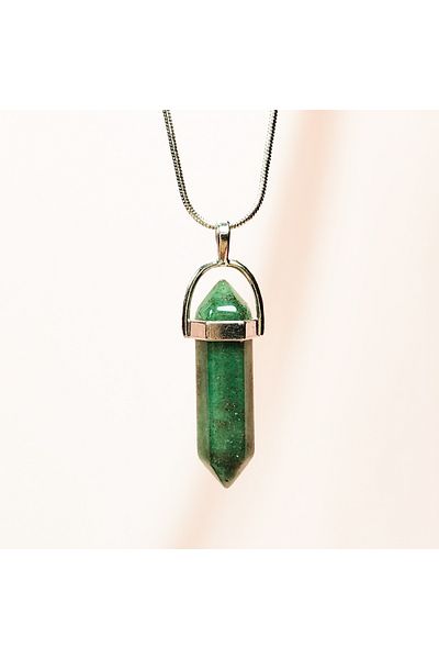 SepetBudur Aventurine natural stone handmade design necklace with chain: 3.5 cm chain: 20 cm boxed