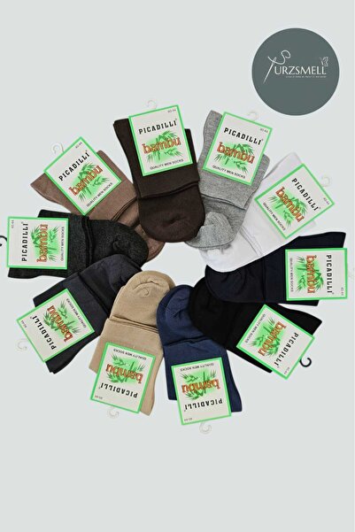 urzsmell Бамбукові чоловічі шкарпетки без швів, 6 пар, преміум джинсові (сині)