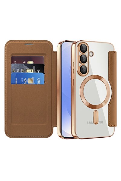 Techsuit Husă pentru Samsung Galaxy S25 Plus - SmartMag Book Case - Maro