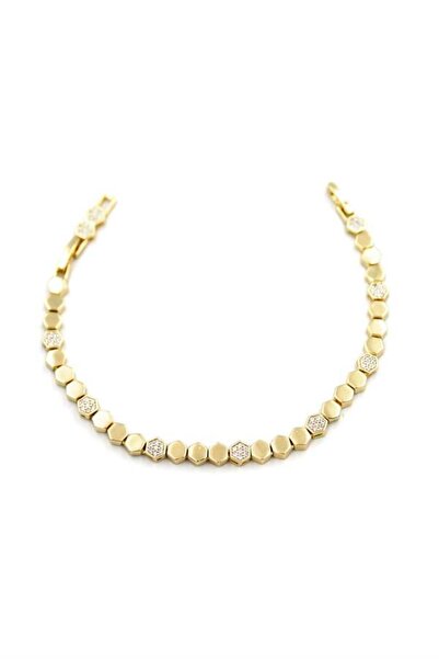 MENESSA سوار من الحجر على شكل خلية النحل - ذهبي