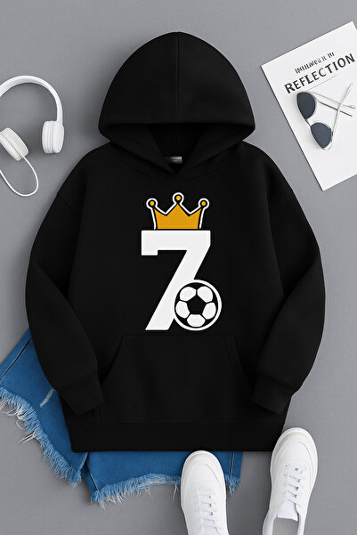CLASSY.MODA Cristiano Ronaldo CR7 Crown Design με κουκούλα με 3 κλωστές με τσ...