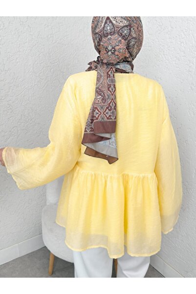 Modamorfo Double Tied Lined Modal Kimono -Yellow