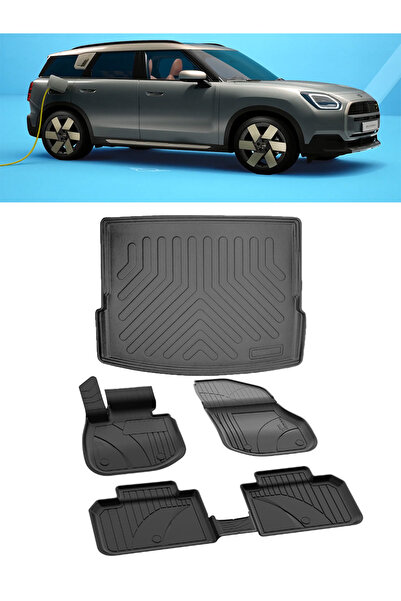 Sahler Mini Countryman Elektrikli 2024 ve Sonrası 4.5D Paspas 3D Rizline Baga...