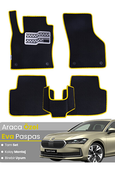 Guerrino مجموعة كاملة من سجادة EVA المتوافقة مع Skoda Super B (2024-2025) - م...