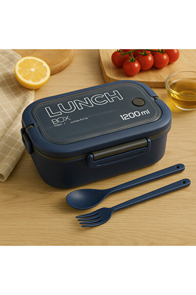 BLUE SİDE 1200 Ml Yemek Kabı2 Katlı 6 Bölmeli Sporcular Ve Çocuklar İçin Besl...