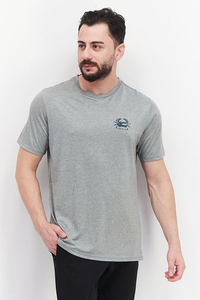 Havana Jim Men Crew Neck Short Sleeves Printed T-Shirt, Grey