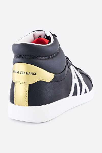 Armani Exchange Men Brand Logo Lace Up Casual Shoes, Black