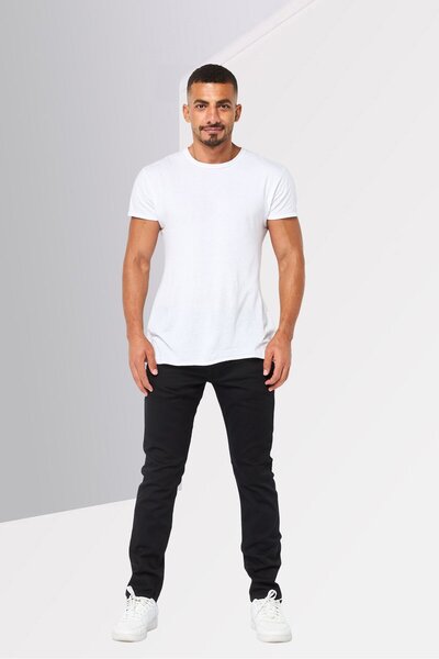 Diesel Men Slim Fit Plain Stretchable Jeans, Black