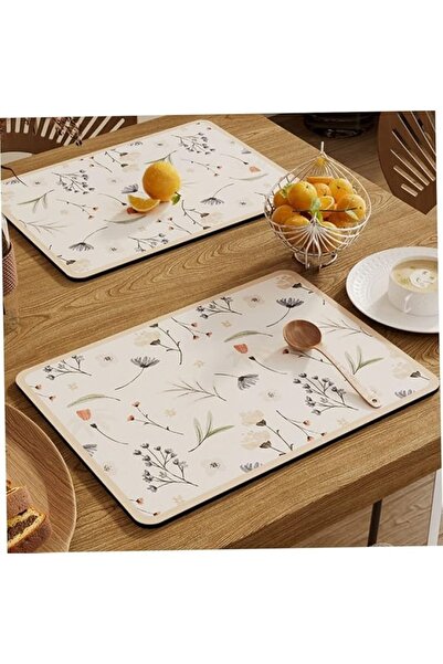 Mersi SHOP Çiçek Desenli Kaymaz PVC Servis Matı 40x30 cm – Yıkanabilir Sofra ...