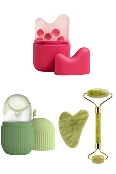 SYN AKSESUAR 4'Lü Yüz Masaj ve Cilt Bakım Seti, Yüz Şekillendirici ve Sıkılaş...