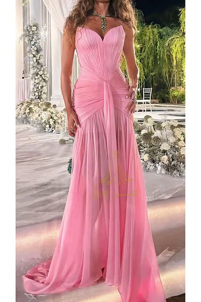 MEZON FASHION Elegant Pleated Chiffon Dress