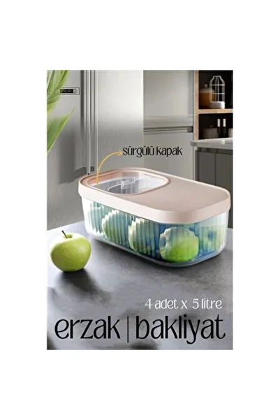 Toptan Bulurum Bx multibox staple legume box sliding lid 5 litre 4 pieces