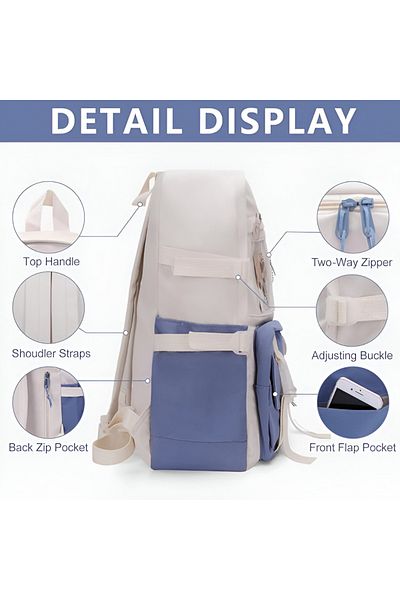 Fillikutum My Melody School Bag Multi-Compartment, Lightweight and Durable Kawaii Backpack