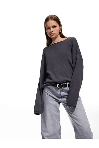 Koton Boat Neck Knitwear Long Sleeve Sweater