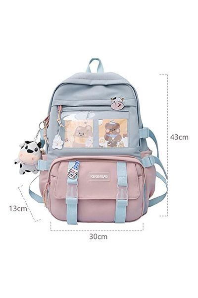 Fillikutum My Melody School Bag Multi-Compartment, Lightweight and Durable Kawaii Backpack