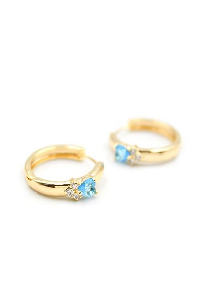 SepetBudur Heart Hoop Earrings - Turquoise
