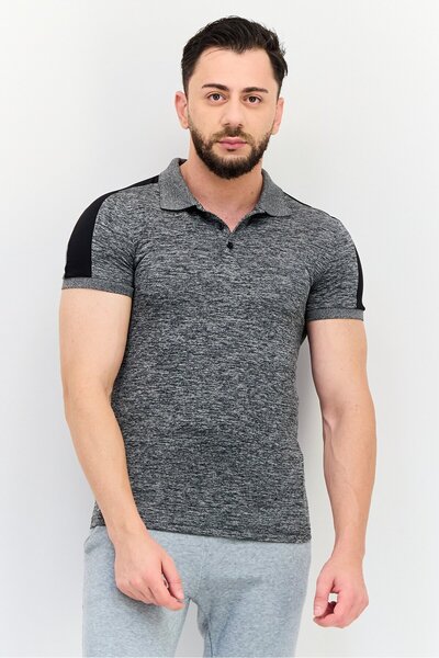 Puma Men Slim Fit Short Sleeve Outdoor Polo Shirt, Heather Grey