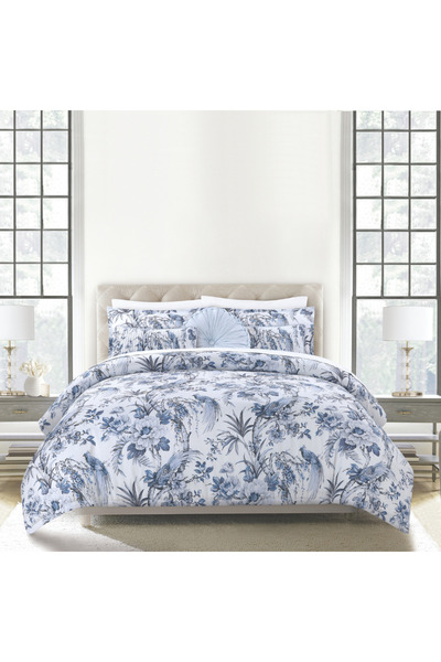 Bee Home Avery Floral Blue | 100% Cotton Double 9-Piece Comforter Set