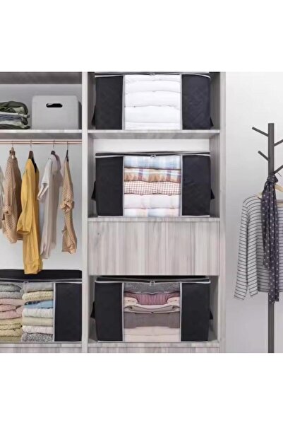 Generic 3-pack clothing storage box quilt storage box thick non-woven large capacity storage bag