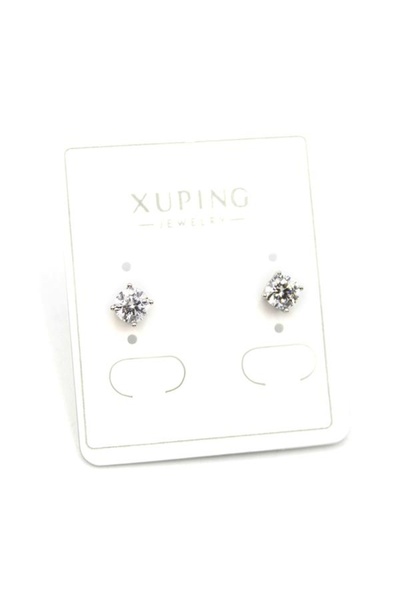 SepetBudur Medium Size Solitaire Earrings - Silver