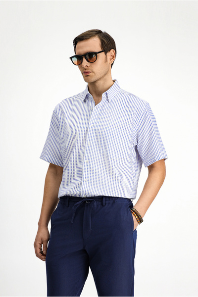Kiğılı Short Sleeve Regular Fit Cotton Striped Shirt