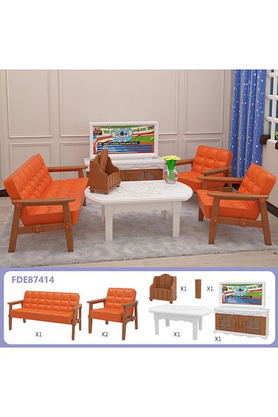 choice2 FDE87414 Original Toys Miniature Items Furniture Family Toys Dollhouse LivingRoom Bathroom Kitchen S