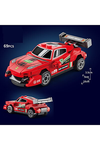 choice2 مجموعة مكعبات بناء سيارات سباق سريعة السحب للخلف بدون صندوق، 69 قطعة جديدة من DIY، مكونة من أربع شبكات متسابقين، مجموعة مكعبات بناء سيارات للأولاد