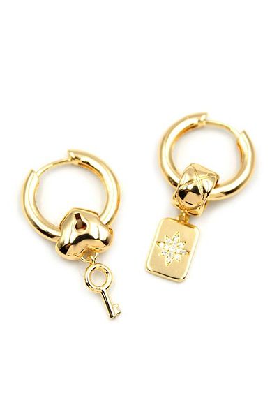 SepetBudur Lock Earrings - Gold