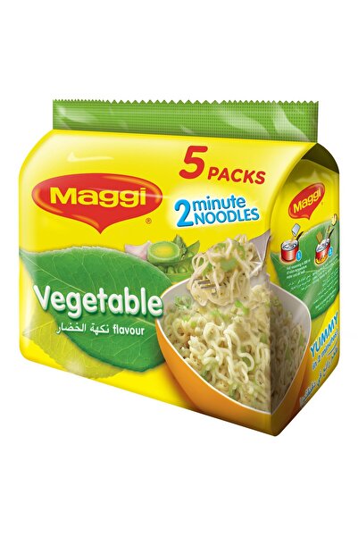 Maggi 2 Minutes Vegetable Noodles 5 x 77 g Tasty Veg Flavour Instant Noodles for Quick Easy Meals
