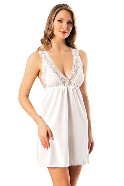 Zeta Group Women's Lace Strap Short Ecru Romantic Dowry Piece - Ecru - Ilc2.Koutaa62G15-Ek