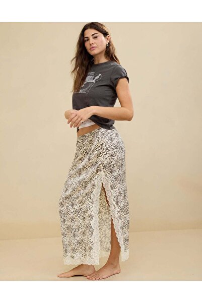AMERICAN EAGLE Aerie Satin Midi Skirt