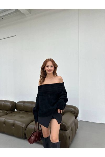 Lamierra Off Shoulder Madonna Yumoş Women's Knitwear Sweater