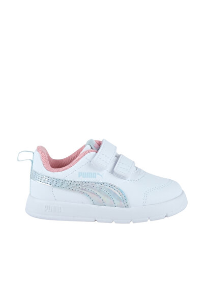 Puma Courtflex V3 Spacebelle Baby White Sports Shoes (404346-01)