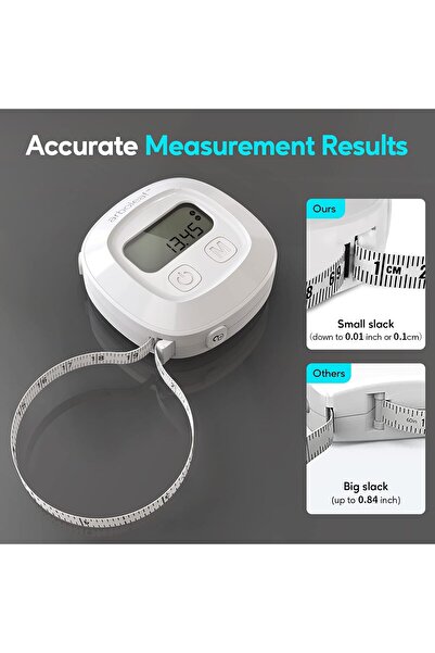 arboleaf Digital Body Measuring Tape, 60in Body Tape Measure, Bluetooth Measuring Tape for Body Meas