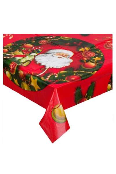 OEM Fata de masa, Tema Craciun, 180x120 cm, Plastic, Rosu