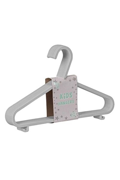 OEM Set de 10 umerașe din plastic gri pentru haine de copii, 28,5 cm