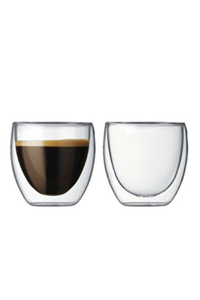 OEM Set of 2 double-walled glasses made of heat-resistant borosilicate glass for Esspreso/Ristreto/Tea H