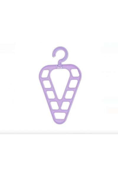 OEM Space-Saving Clothes Hanger in Plastic Oval Lilac with 9 Slots 25x15cm