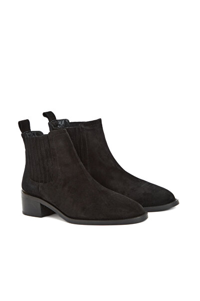 George Hogg Siyah Lastikli Kadın Deri Bot