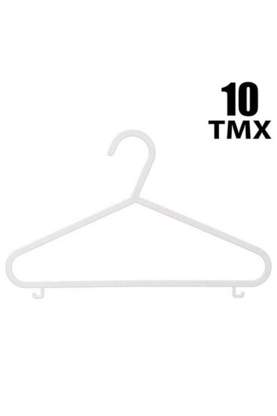 OEM Set 10 umerașe pentru haine de copii, albe, plastic, 28,5 cm