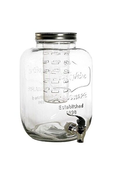 OEM Dozator de limonadă din sticlă cu buzunar pentru gheață și robinet, transparent, 4 litri, 30 x 22 cm