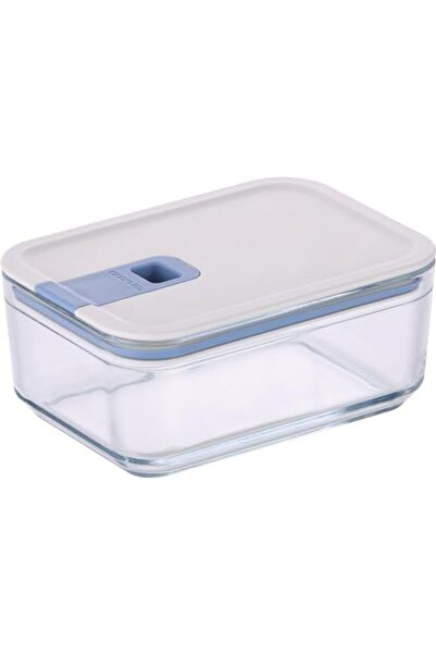 NEOFLAM Perfect Seal Glass Food Container Rectangular 750ml with Lid Tapered Shape Heat Resistant Gl